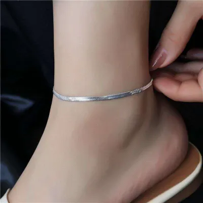 Fashionable 18k Gold Plated Snake Chain Anklet (1 Pc)